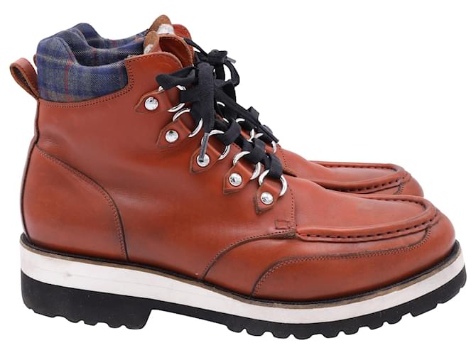 Stivali da trekking alla caviglia Dsquared2 in pelle marrone