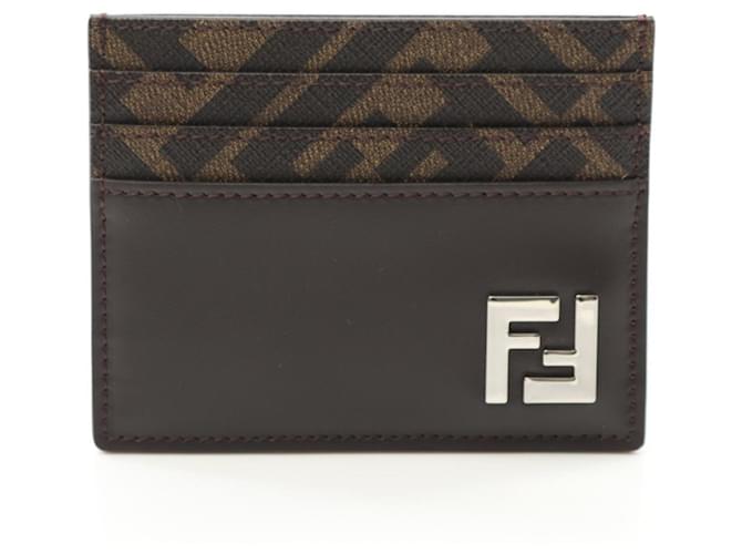Porta biglietti da visita Fendi FF Marrone Nero