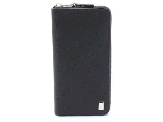 Alfred Dunhill Portafoglio Rotondo Lungo Dunhill in Pelle Nera Nero