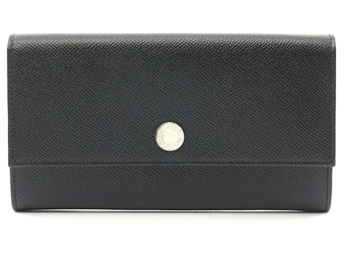 Bulgari Portafoglio lungo bifold in pelle Bvlgari nero