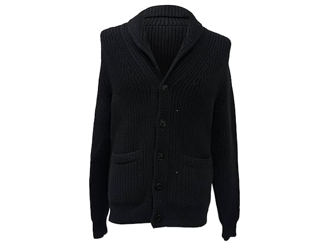 Cardigan in cashmere nero con colletto a scialle di Tom Ford