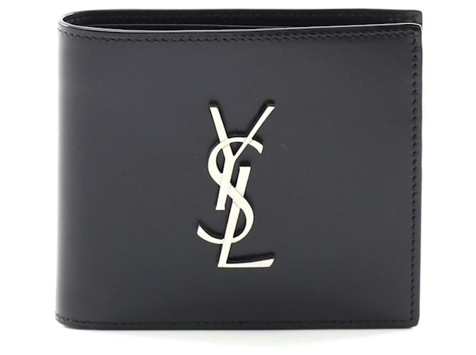 Yves Saint Laurent Portafoglio bifold in pelle Monogram Saint Laurent Nero