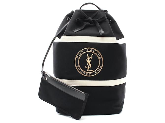 Yves Saint Laurent Zaino in tela Rive Gauche Saint Laurent Nero