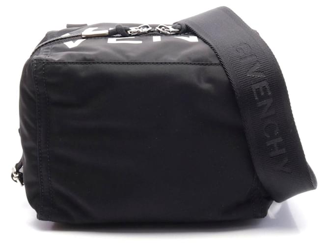 Borsa a Spalla Pandora Small in Nylon e Pelle Givenchy Nero