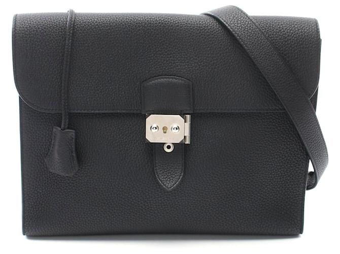 Borsa a Spalla Depeches 29 di Hermès, nera Nero