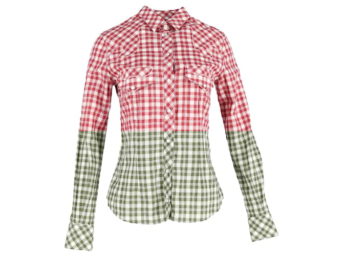 Camicia a quadri Dolce & Gabbana in cotone rosso Stampa python