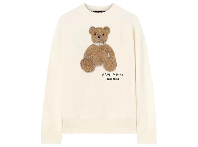 Felpa Palm Angels Bear In Mind Bianco Crudo