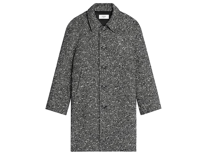 Cappotto in tweed di lana Céline Camden Grigio
