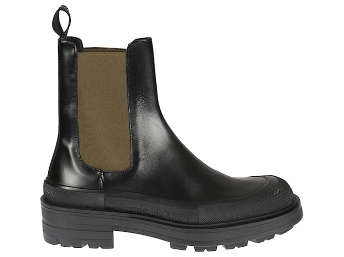 Stivali in pelle Alexander McQueen Nero