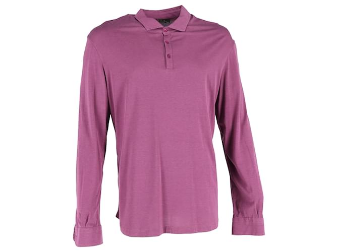 Polo a maniche lunghe Loro Piana in cotone viola Porpora