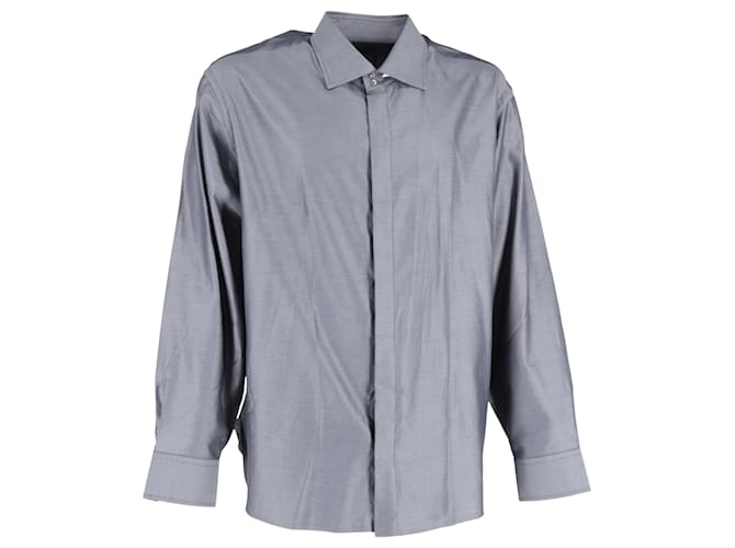 Camicia Giorgio Armani in seta grigia Grigio