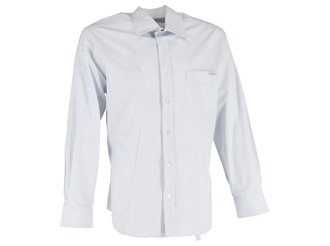 Camicia a maniche lunghe a fantasia Dolce & Gabbana in cotone bianco