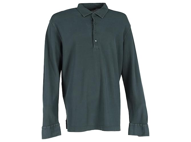Polo a maniche lunghe Loro Piana in cotone verde Verde oliva