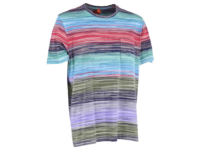 T-shirt Missoni con stampa slub e tasca in cotone multicolore