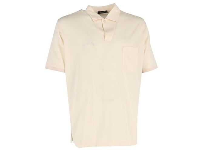 Polo a maniche corte Loro Piana con tasca in cotone giallo
