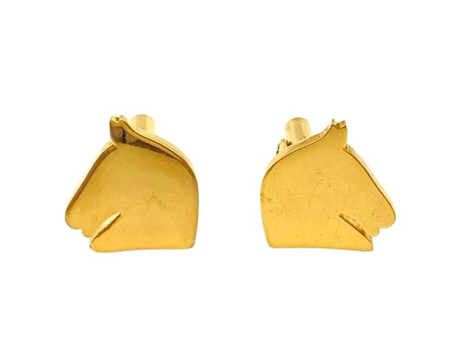 Hermès Gemelli a forma di Cavallo Hermes in Placcatura Oro D'oro