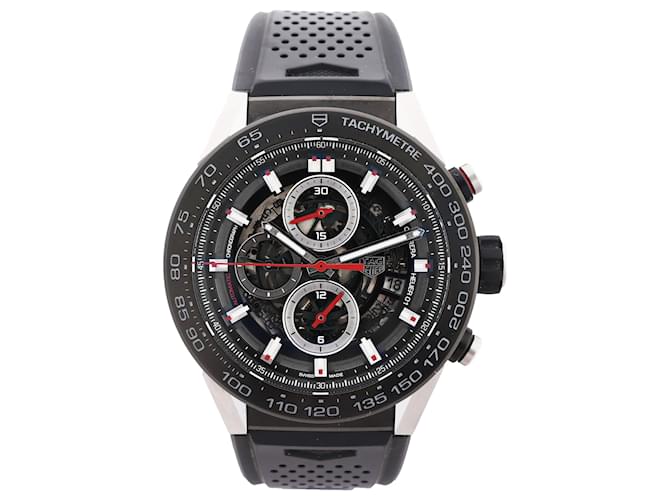 Tag Heuer Orologio Carrera CALIBRE HEUER 01 CAR2A1Z.FT6044 WBD6279 SS SS & gomma con quadrante scheletrato Nero