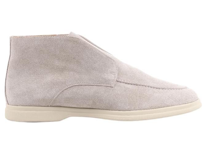 Autre Marque Scarpe Slip On in Pelle Scamosciata PINI PARMA in Grigio Chiaro, Taglia 42,5 EU
