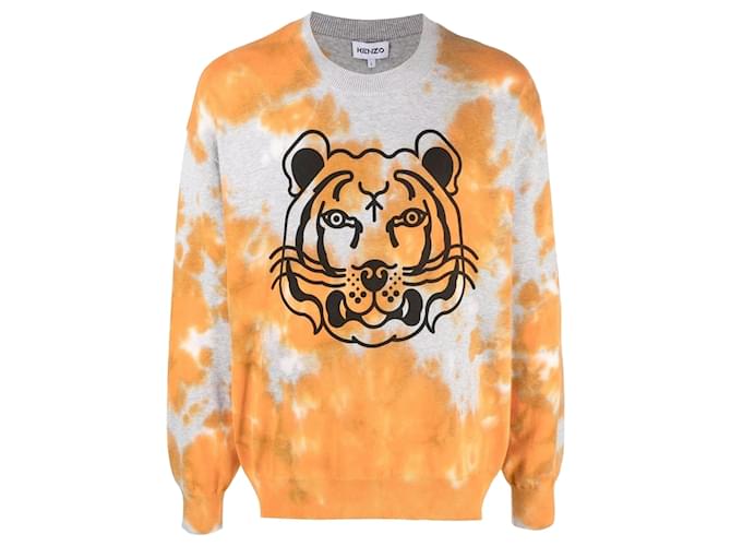 Maglione Tigre Tie Dye Kenzo Arancione