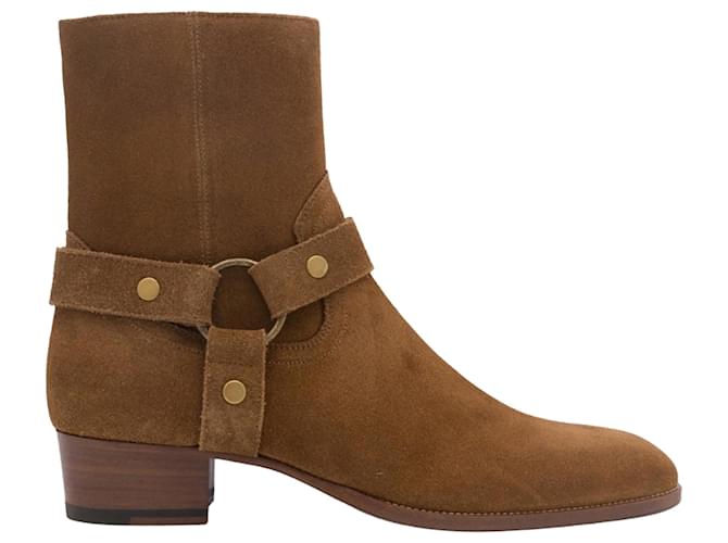 Stivaletti Wyatt Harness di Saint Laurent Marrone