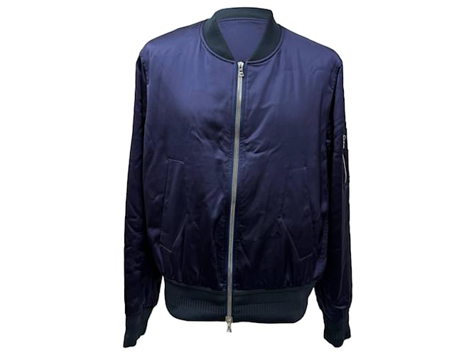 Giacca Bomber Neil Barrett in satin blu