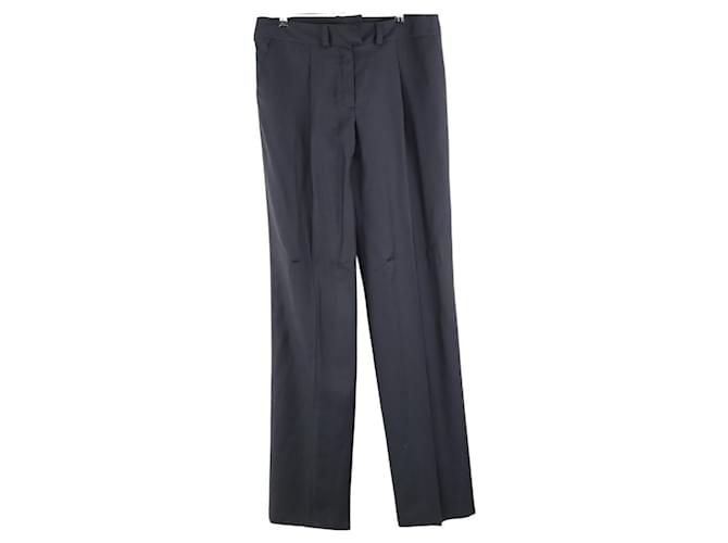 Courreges Pantaloni in lana blu navy