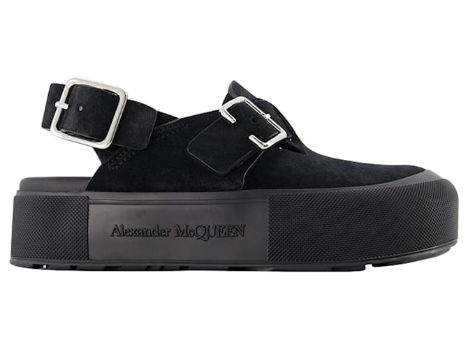 Sandali Mount Slick - Alexander Mcqueen - Nero/Argento - Pelle