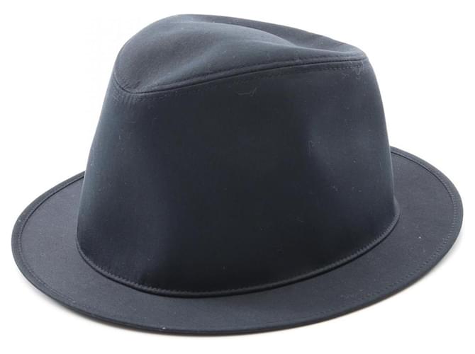 Hermès Cappello in tela ricamato H Hermes Blu