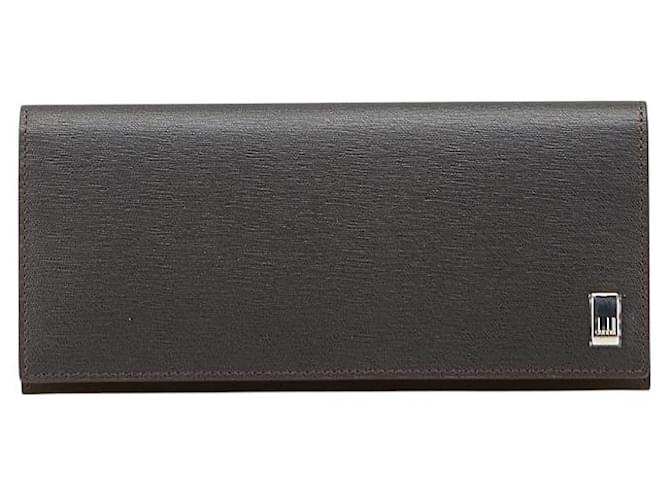 Alfred Dunhill Portafoglio lungo in pelle di vitello Dunhill Sidecar Nero