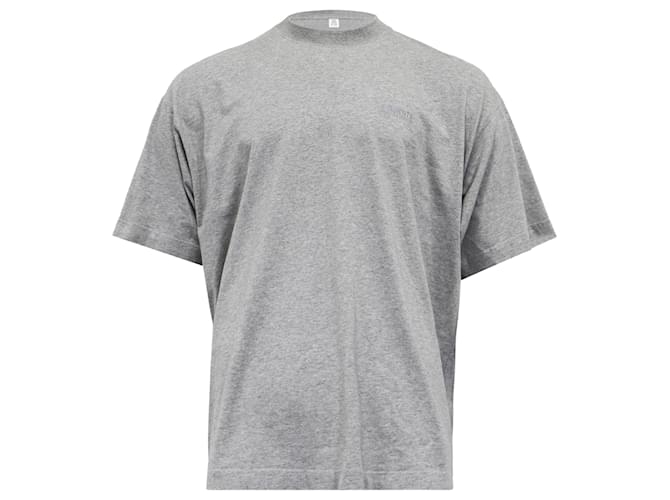 Vêtements T-shirt ricamato in cotone grigio in edizione limitata di Vetements