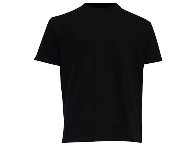 T-shirt nera in cotone con logo ricamato Amiri sul collo rotondo Nero