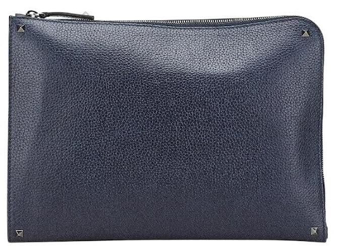 Valentino Garavani Clutch in pelle Valentino Rockstuds Blu