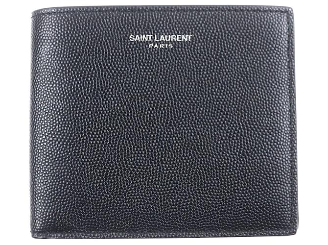 Yves Saint Laurent Portafoglio bifold in pelle Saint Laurent Paris Nero