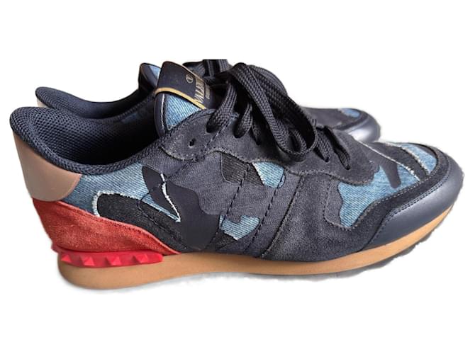 Sneakers Rockrunner da uomo Valentino Garavani Blu Bordò