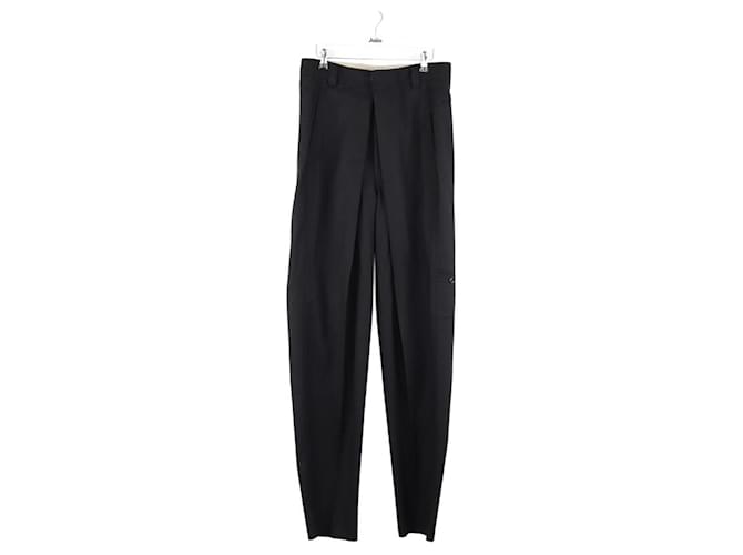 Saint Laurent Pantaloni dritti in lana Nero