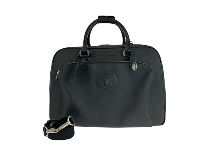 Borsa Boston in pelle nera Medusa di Versace Nero