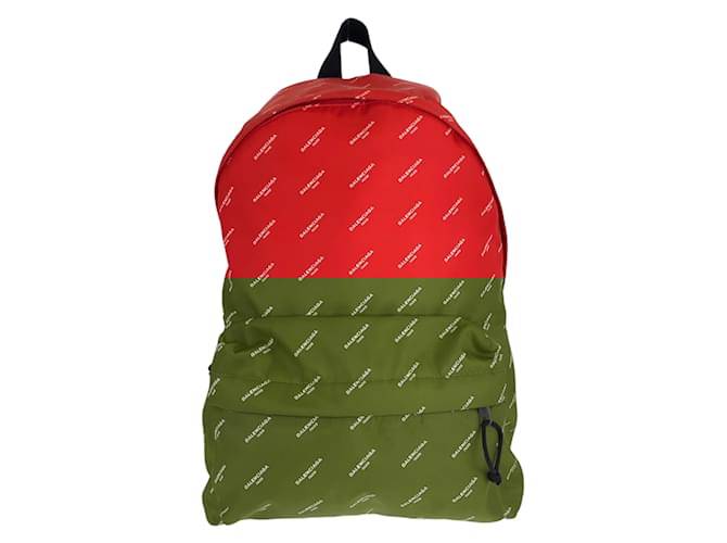 Zaino in nylon rosso e nero Balenciaga Explorer