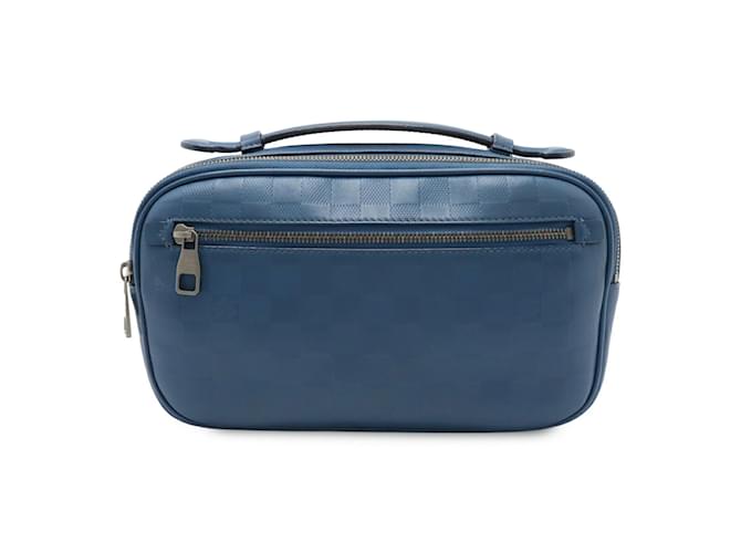 Borsa a corpo ombrello Damier Infini Louis Vuitton Blu