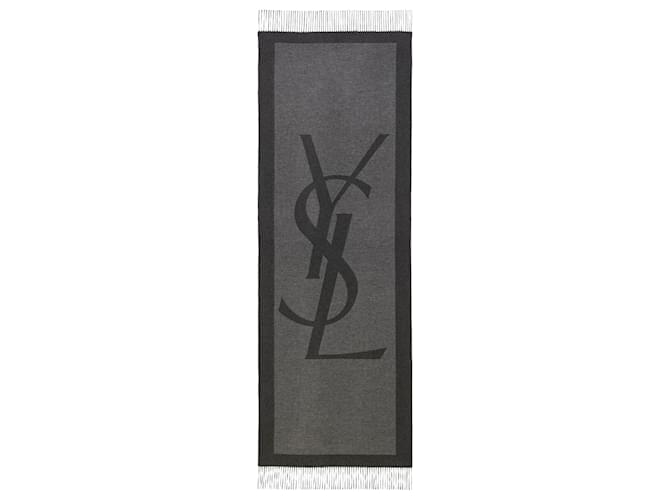 Foulard in seta Saint Laurent Cassandre Grigio
