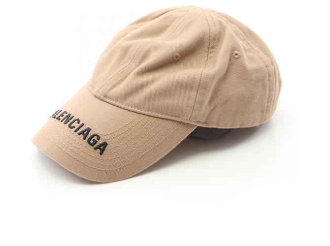 Cappello in tela Balenciaga 541400 Marrone Beige