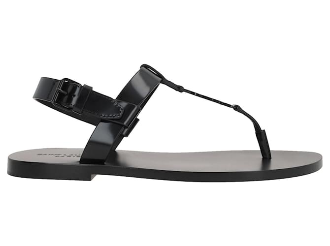 Sandali piatti Saint Laurent Cassandre 05 Nero