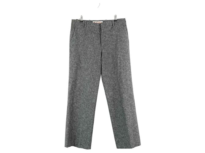 Marni Pantaloni dritti in lana Grigio