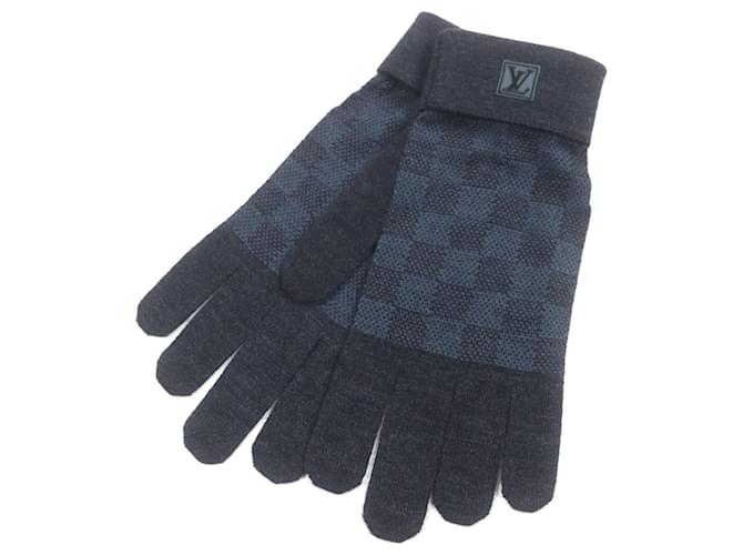 Guanti in lana Damier Graphite Louis Vuitton Grigio