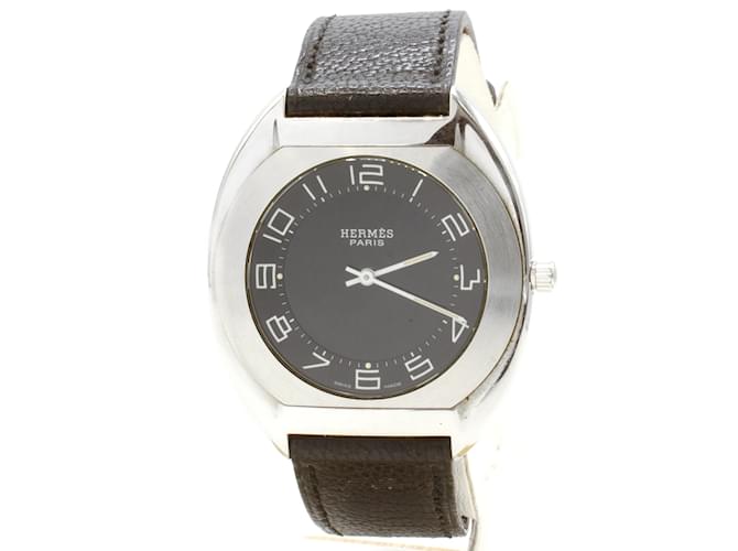 Superbo orologio Hermès Espace ES1.710 in acciaio. Nero