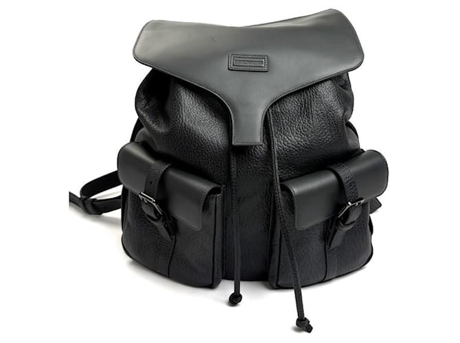 Zaino in pelle grigia Emporio Armani Marrone