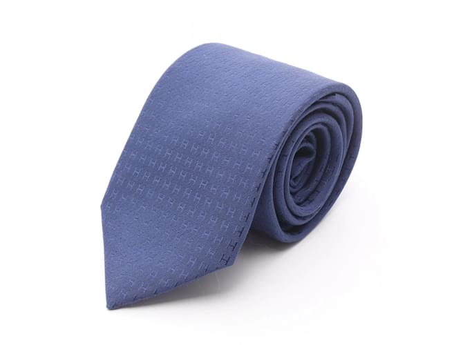 Cravatta in seta blu Hermès