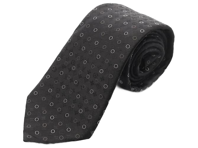 Cravatta in seta Monogram Dot di Louis Vuitton Nero