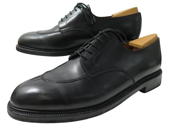 CHAUSSURES JM WESTON 598 DERBY DEMI CHASSE 10.5D 44.5 IN CUOIO NERO