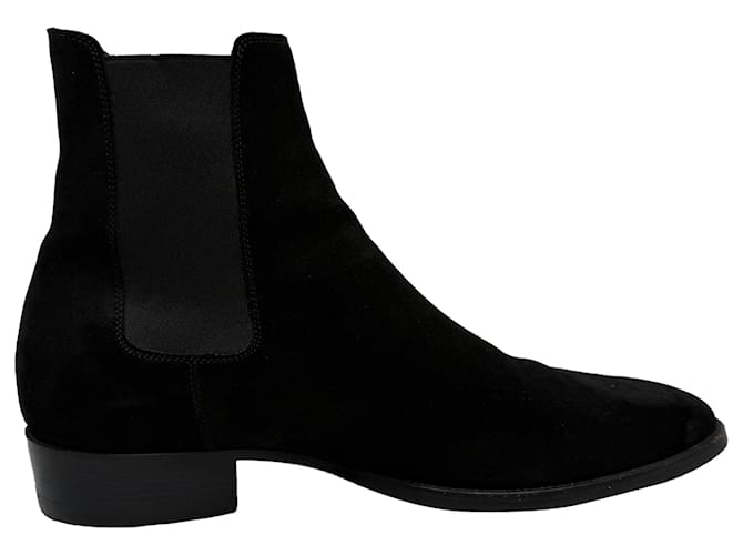 Stivali Chelsea Wyatt in Pelle Scamosciata Nera di Saint Laurent Nero