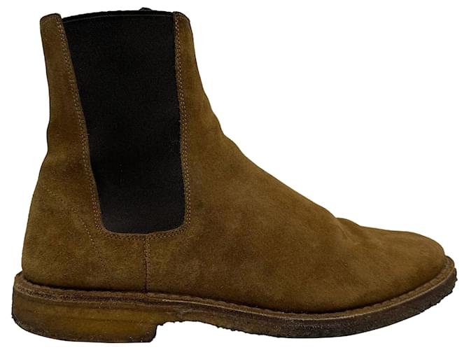 Stivaletti Nevada in Suede Marrone di Saint Laurent Rosso